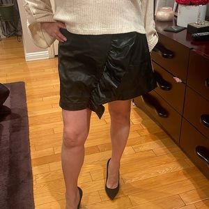 Zara leather asymmetric skort